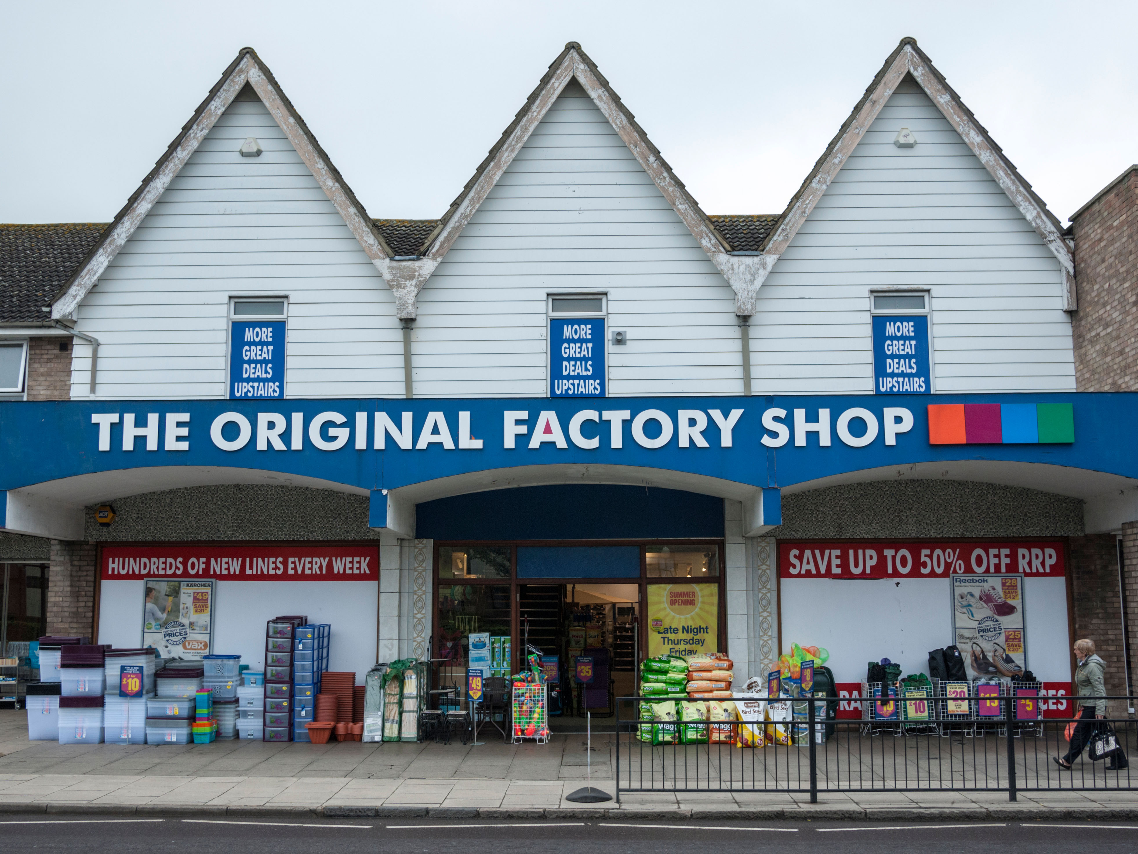 Exterior of a branch of The Original Factory Shop in Halstead, Essex