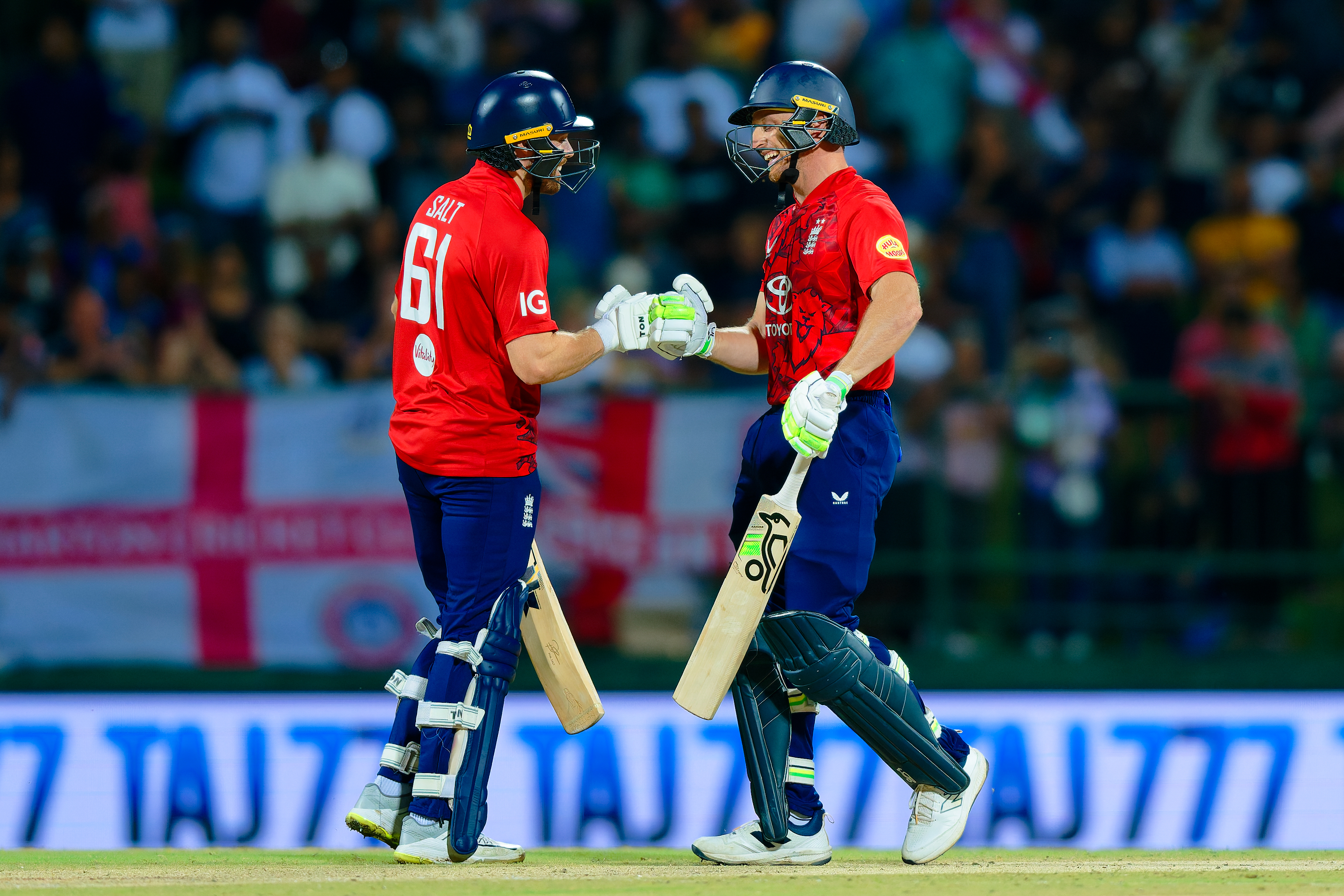 Phil Salt and Jos Buttler bump fists