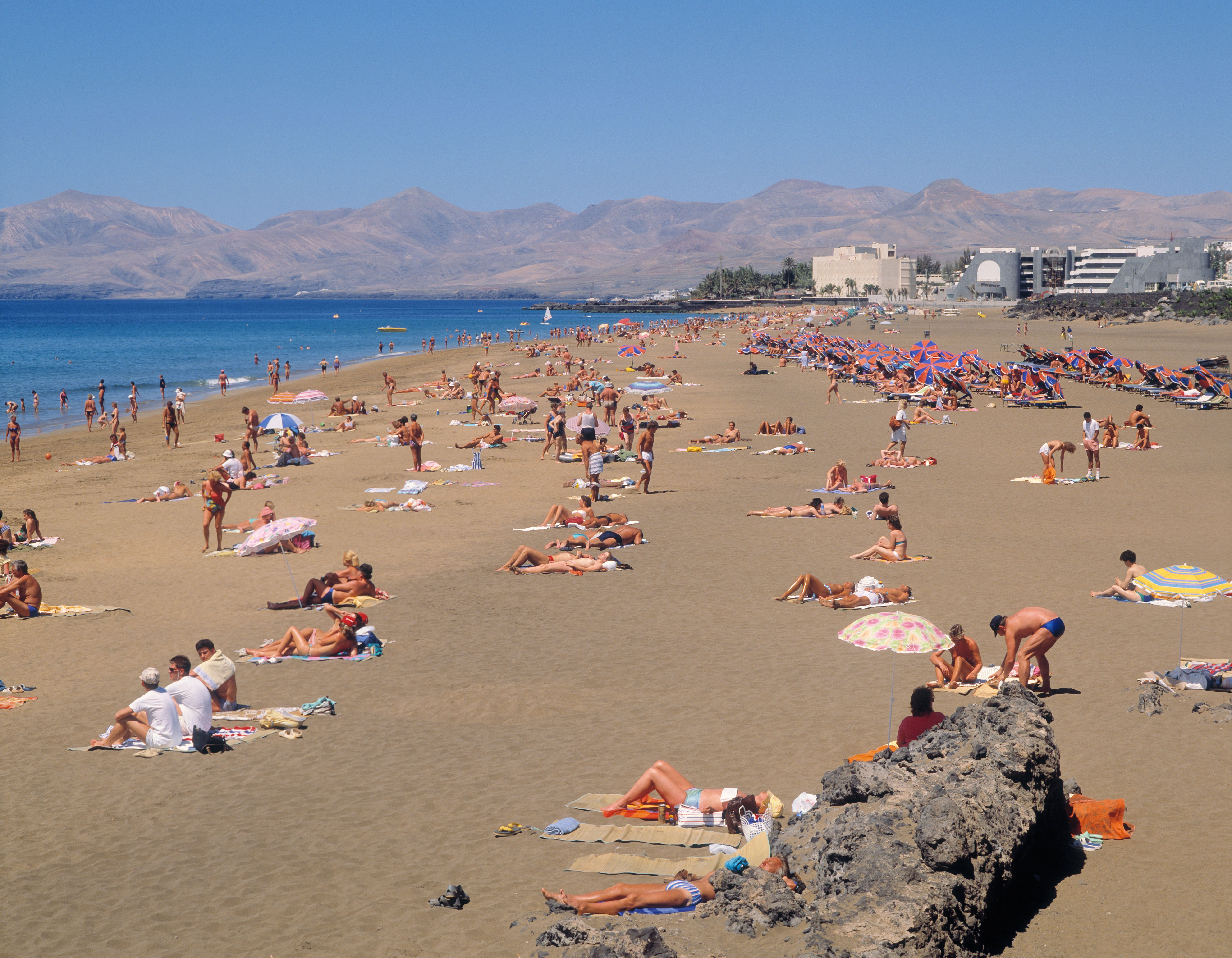 People on a beach in Lanzarote