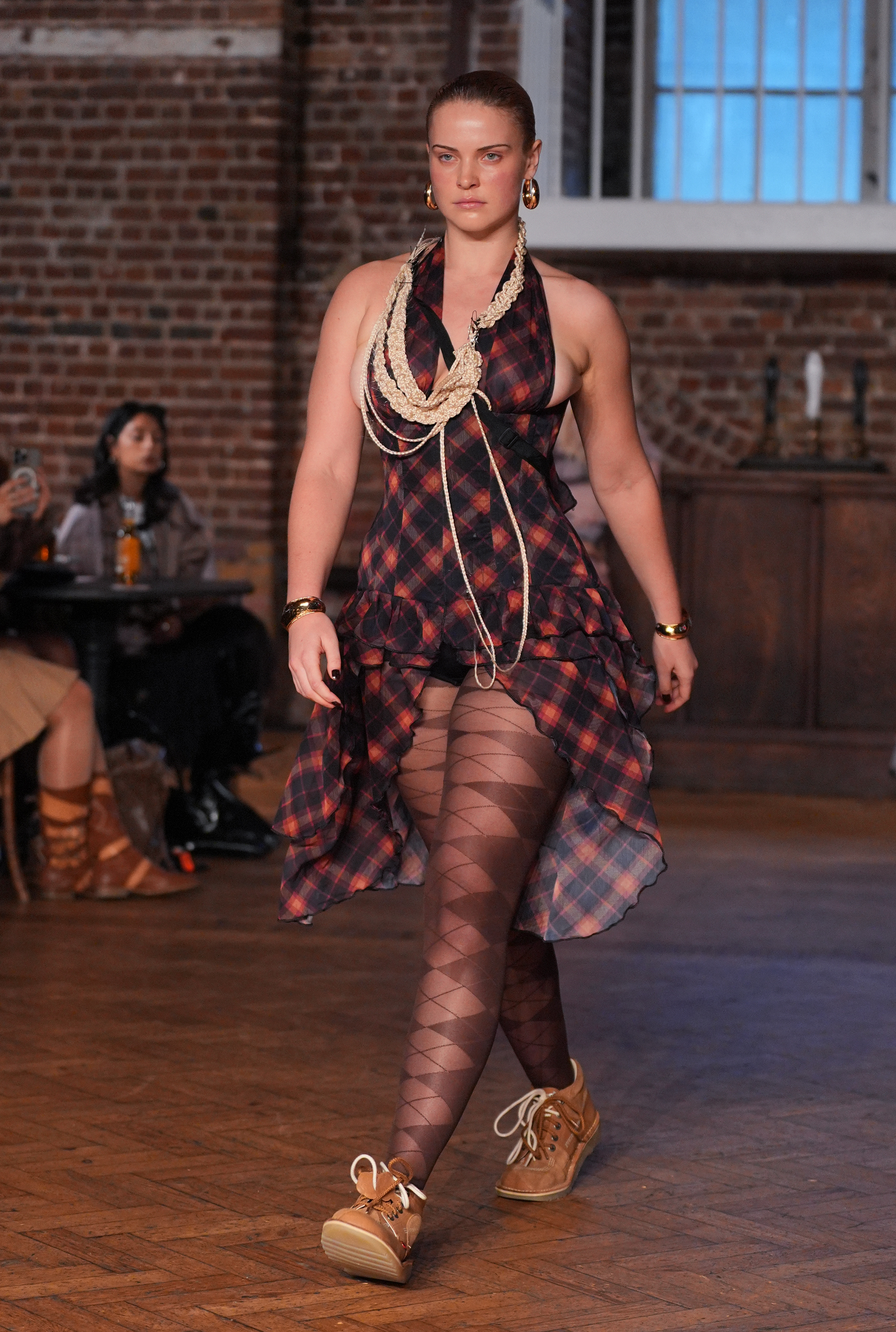 Models on the catwalk at the Sinead Gorey show at The Crypt on the Green in St James Church, central London, during London Fashion Week. Picture date: Friday February 20, 2026.