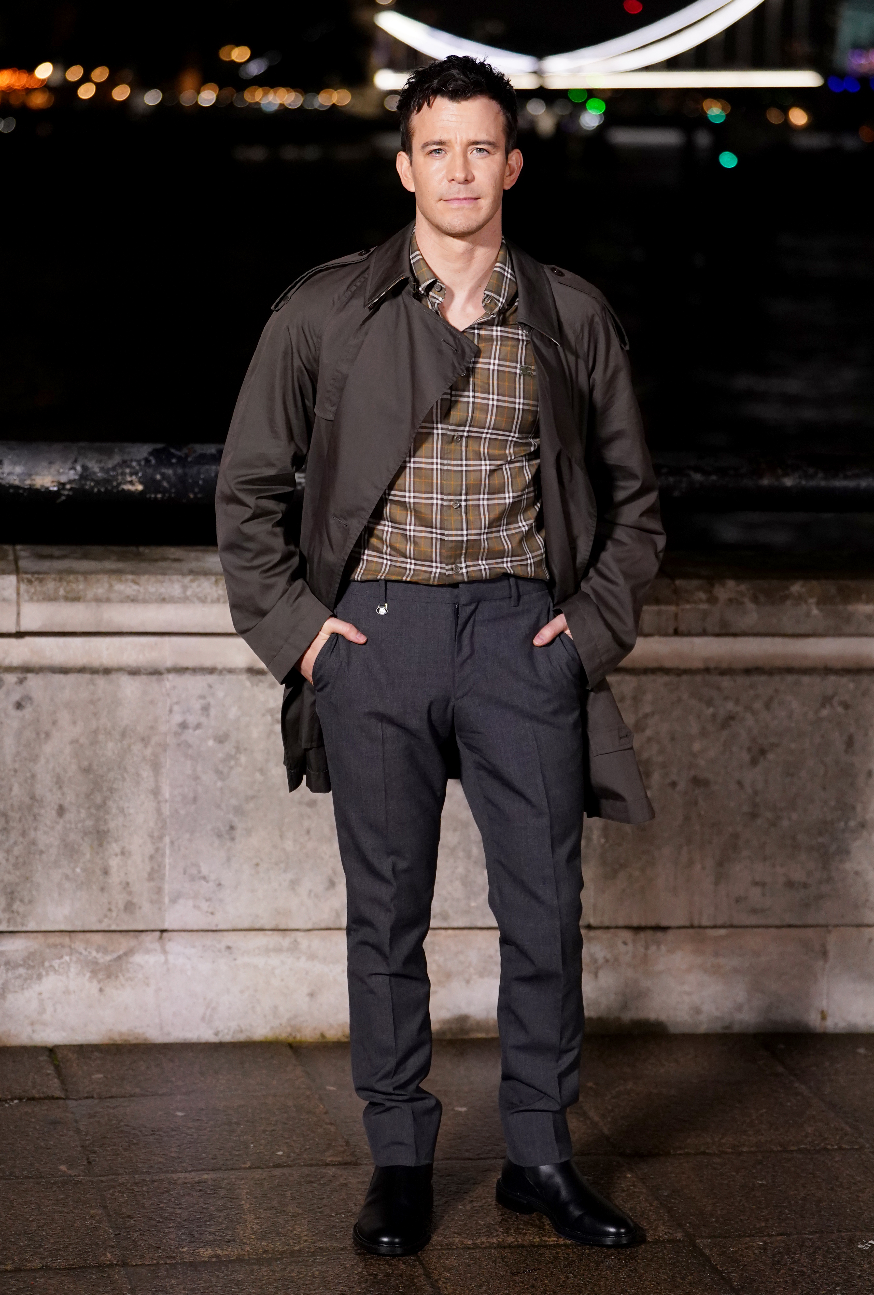 Luke Thompson attends the Burberry show at 1 Old Billingsgate Walk, London, during London Fashion Week. Picture date: Monday February 23, 2026.