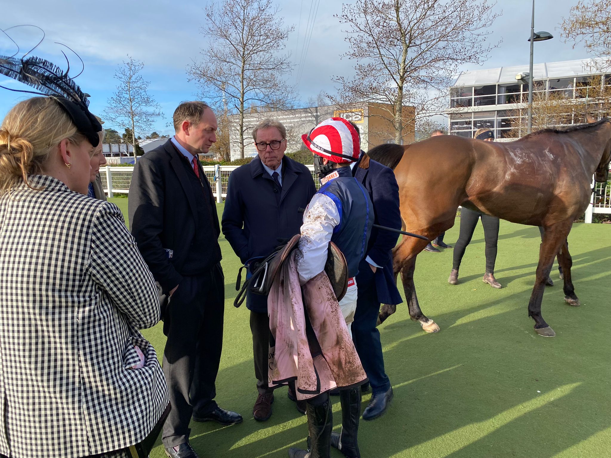 Harry Redknapp with Ben Pauling and Ben Jones after the Cheltenham Gold Cup