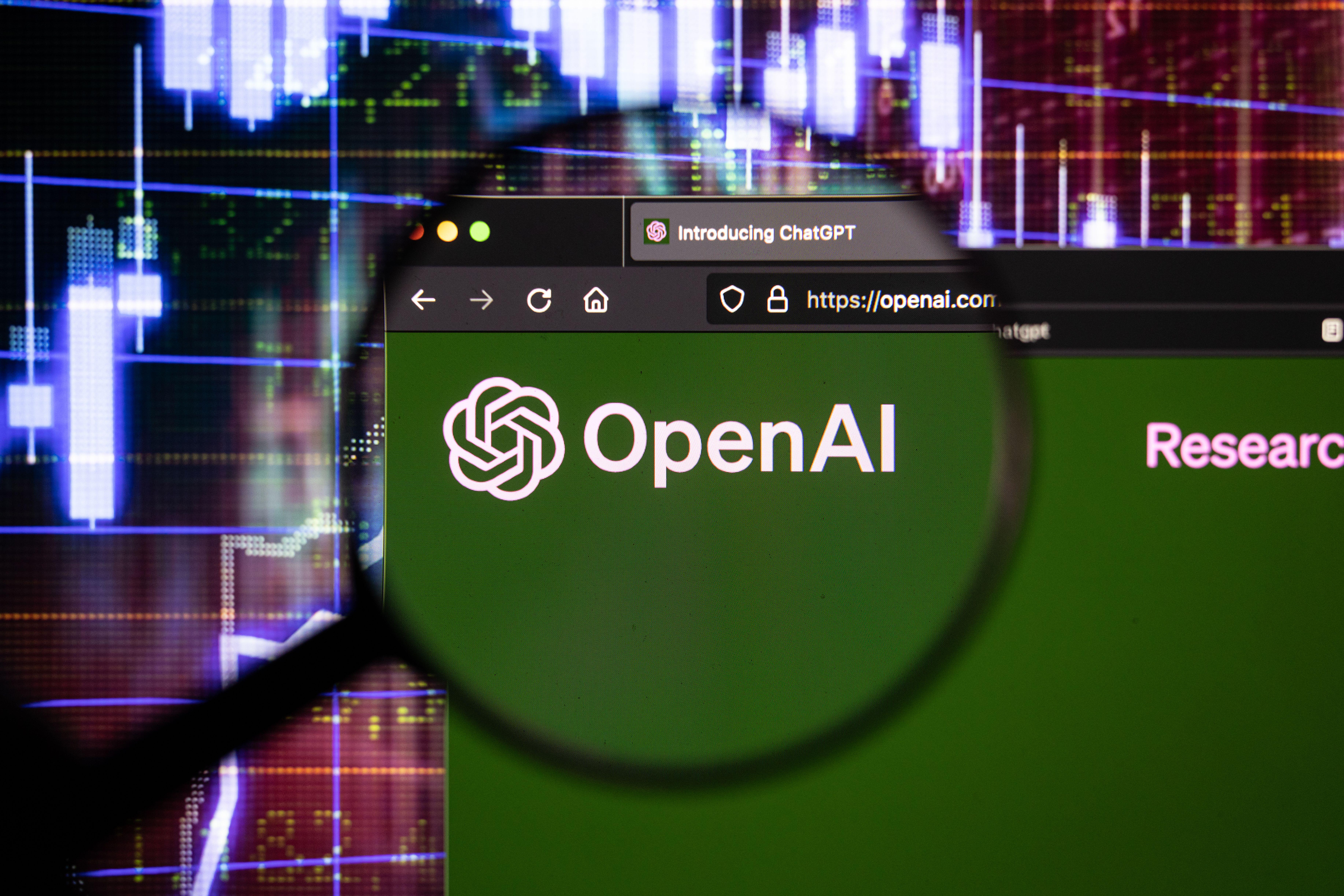 OpenAI chatbot company logo on a website