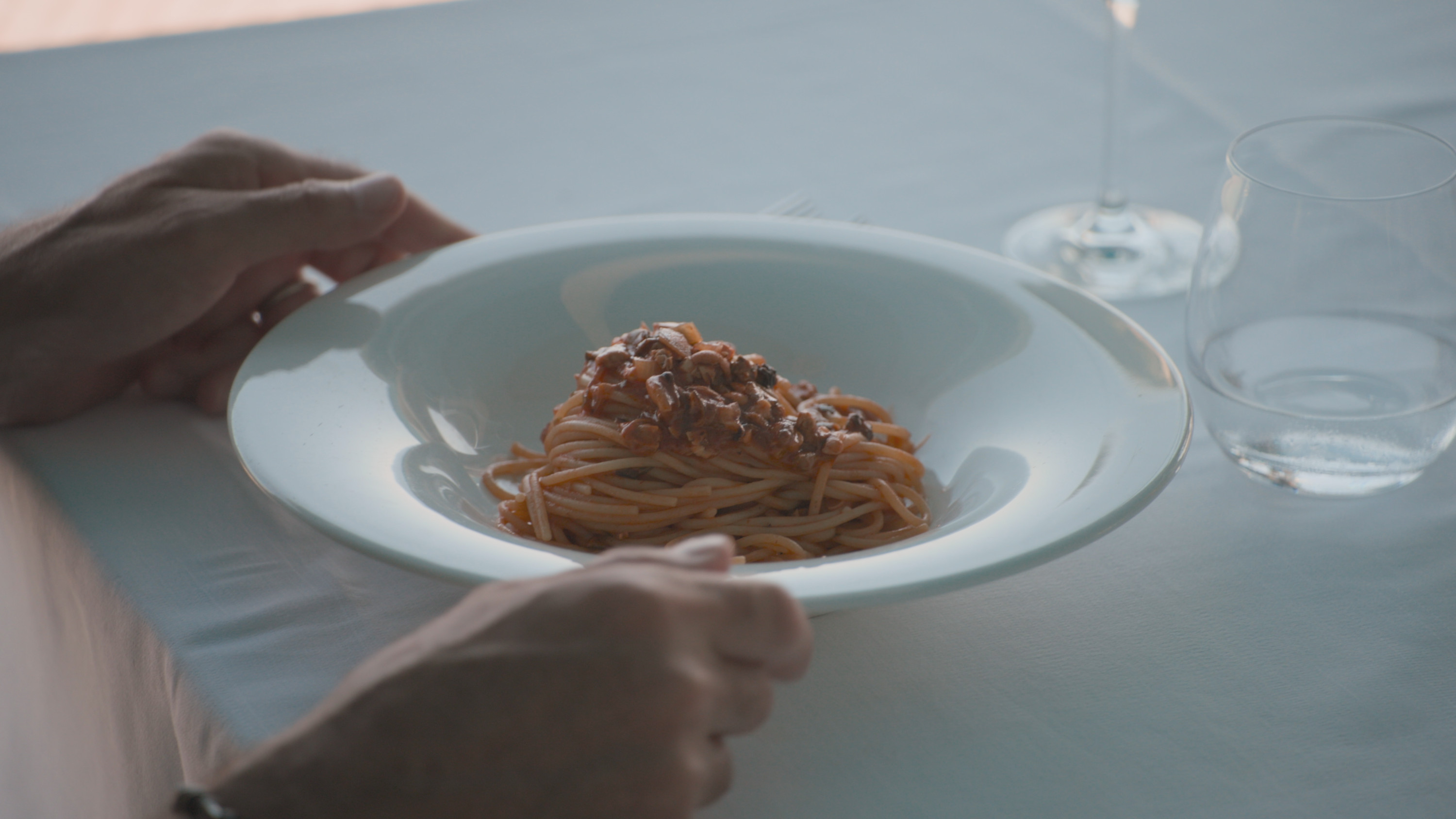 Emilia’s signature dish: spaghetti with moscioli, a local variety of mussels.