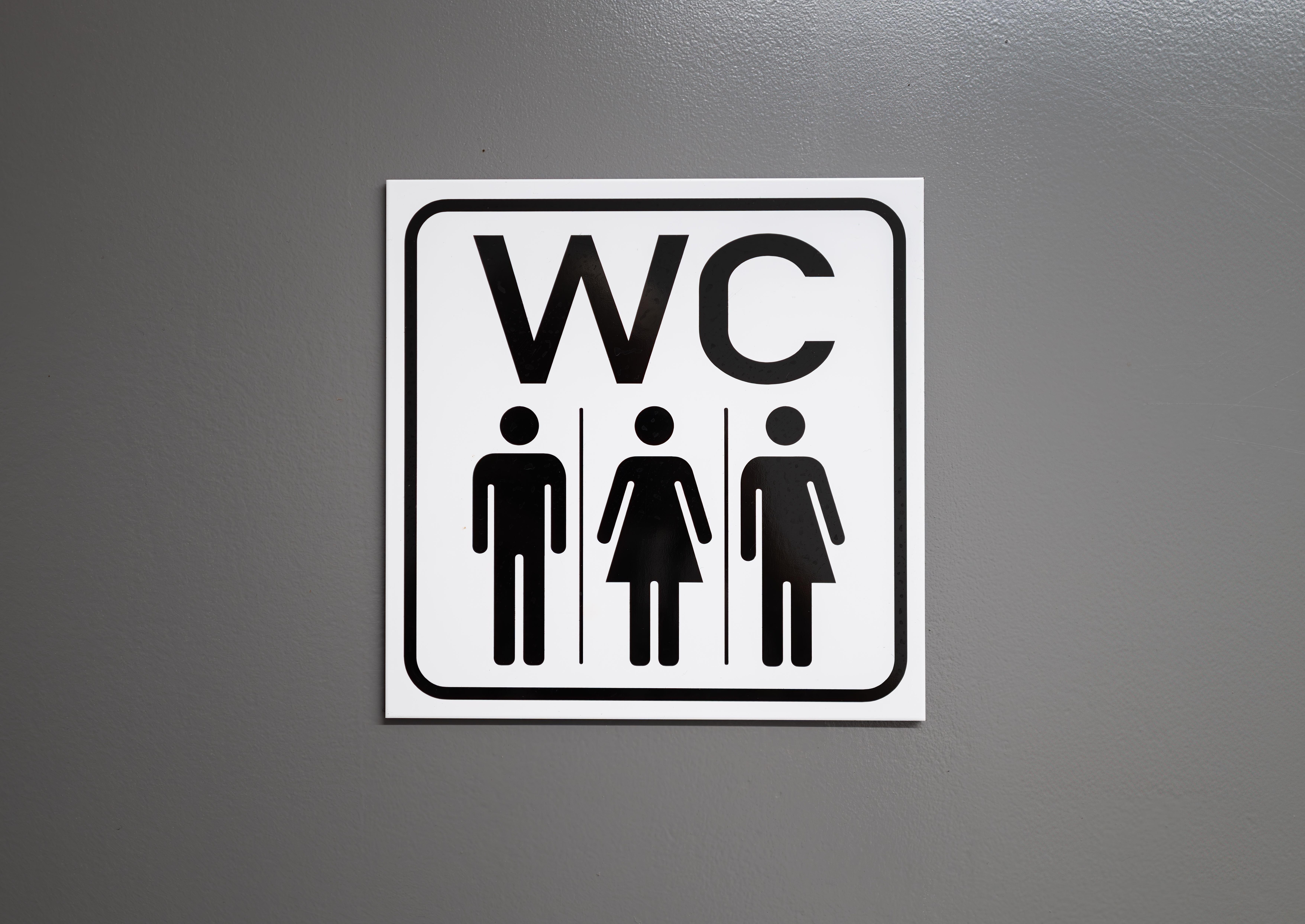 WC Sign indicating a gender-neutral restroom