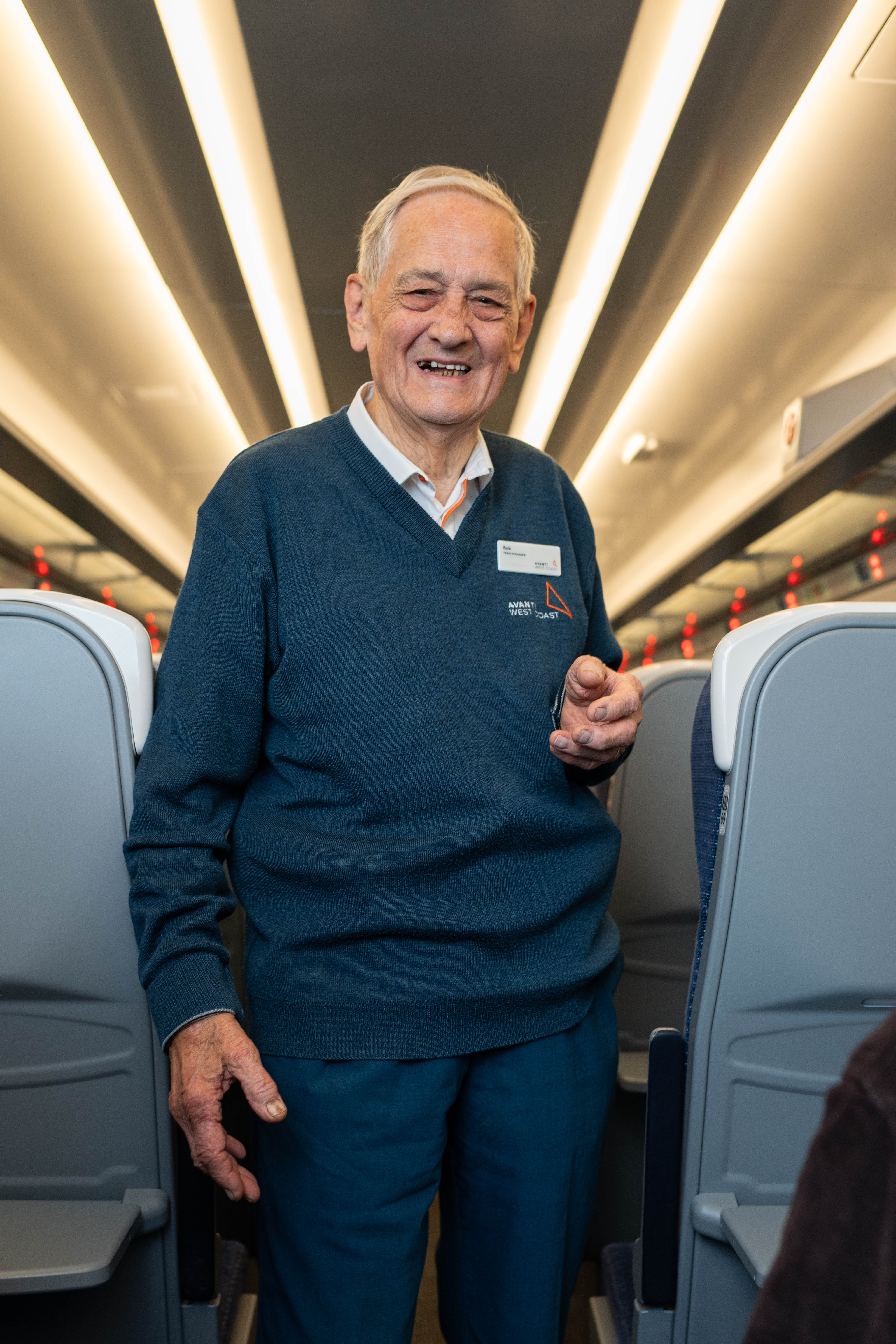 Bob Carpenter on a train