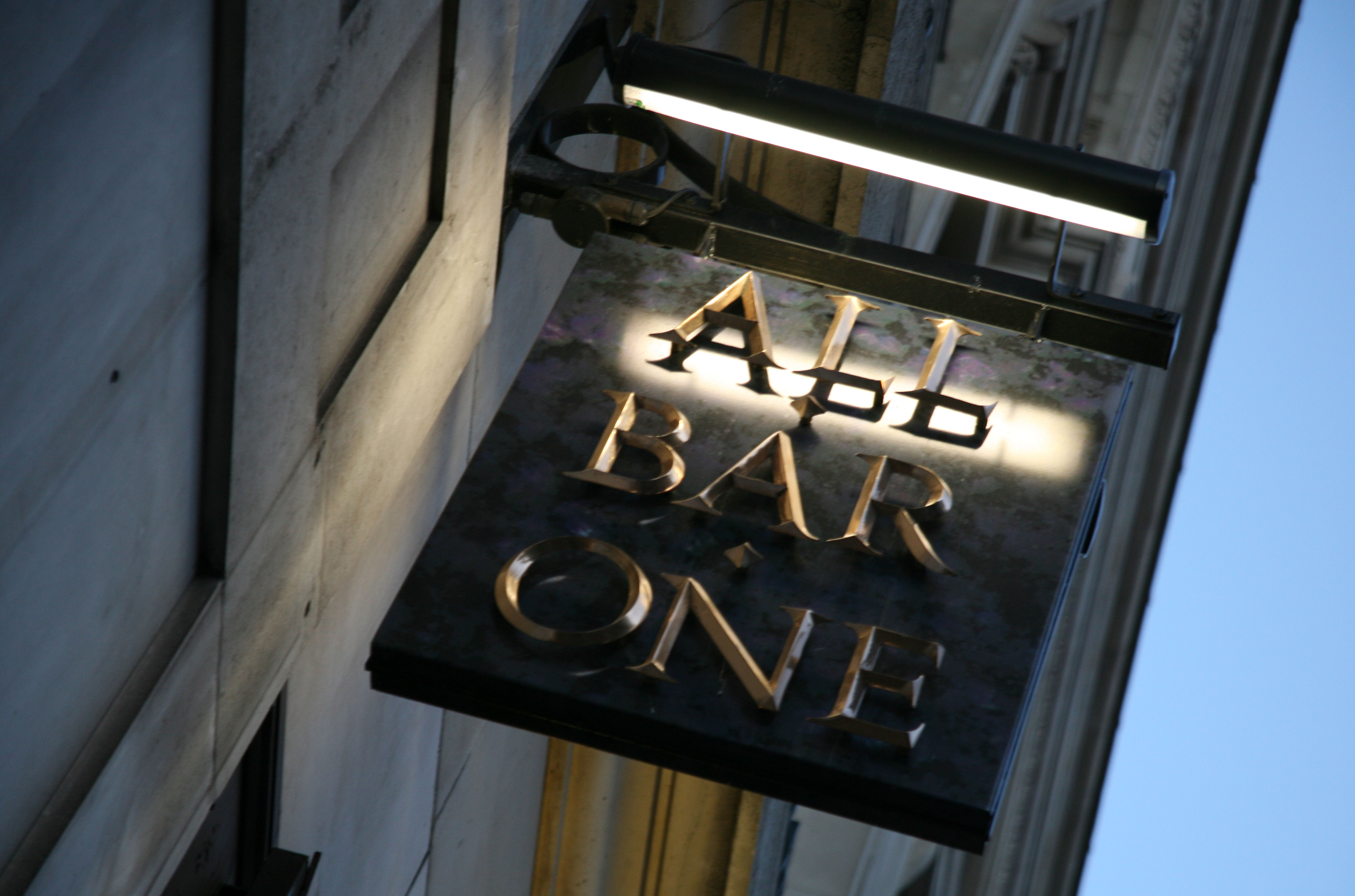 Sign on a branch of an All Bar One pub