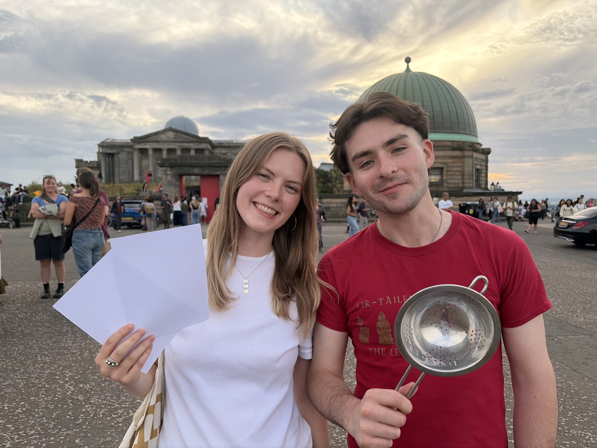 Two people on Calton Hill