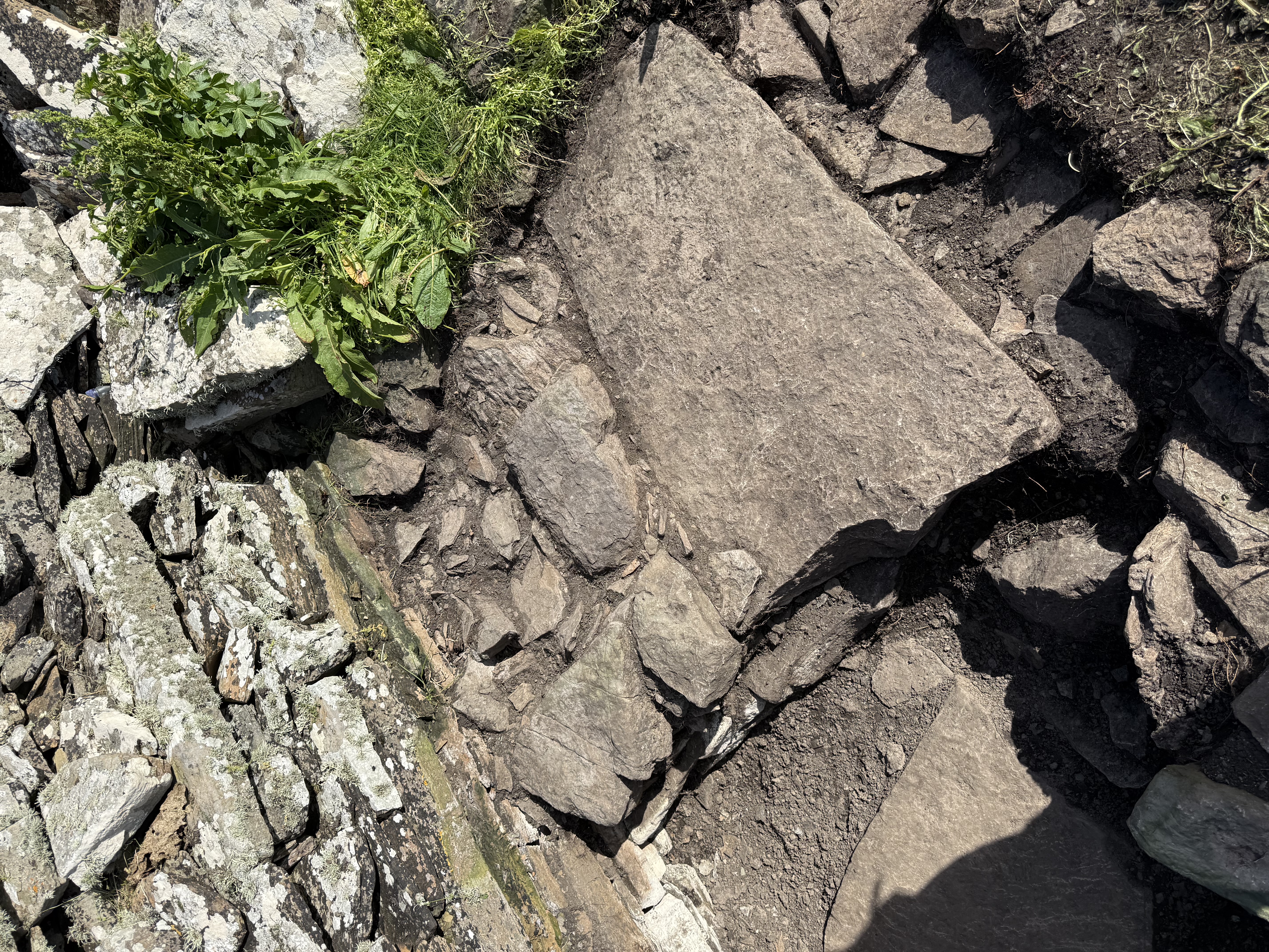 Close-up view of some stone slabs