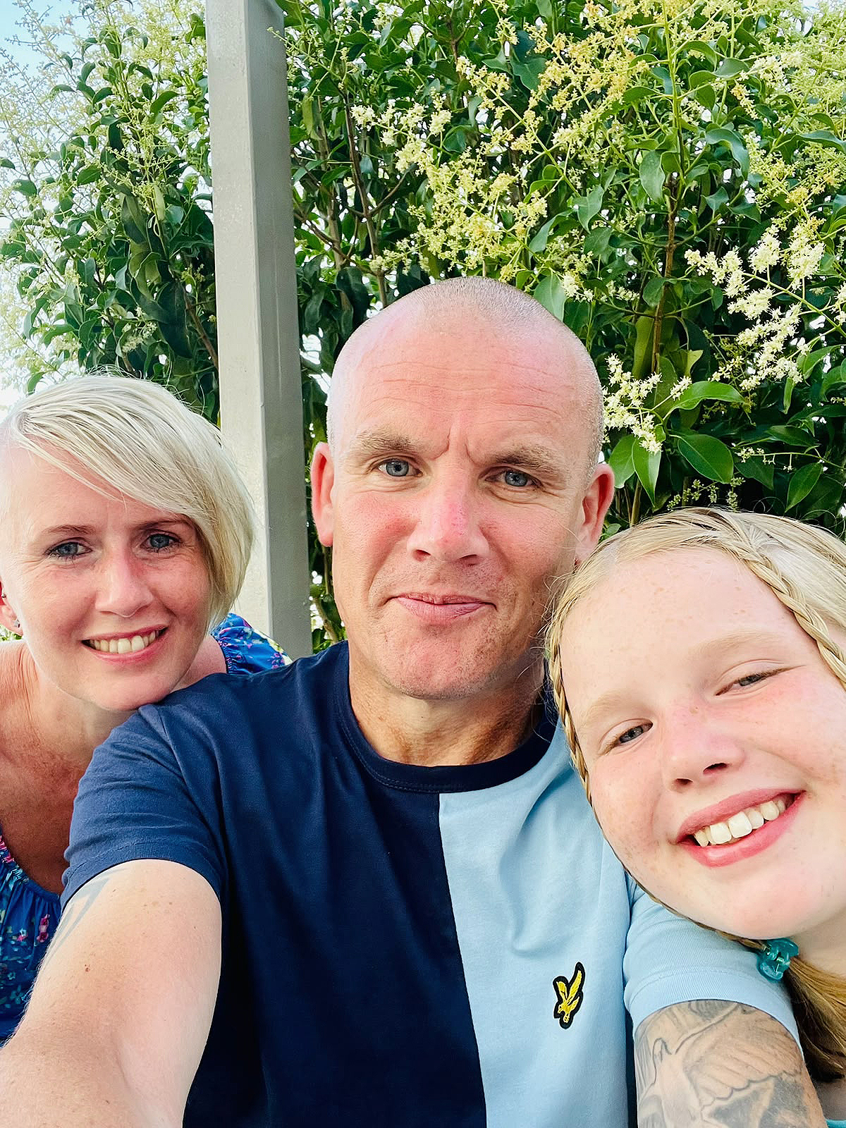 Damien Coakley with Antoinette and daughter Mia
