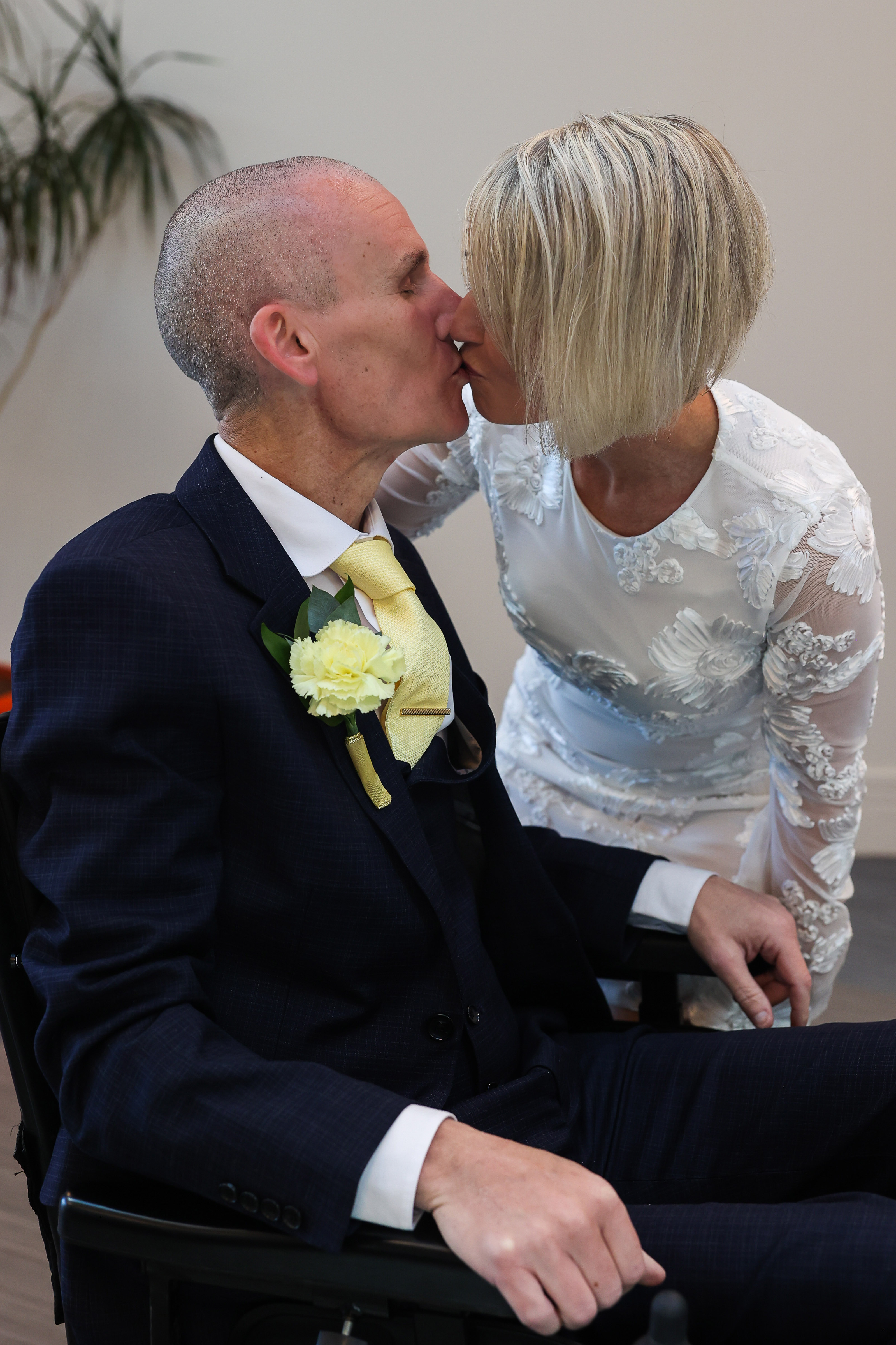 Antoinette and Damien after exchanging vows