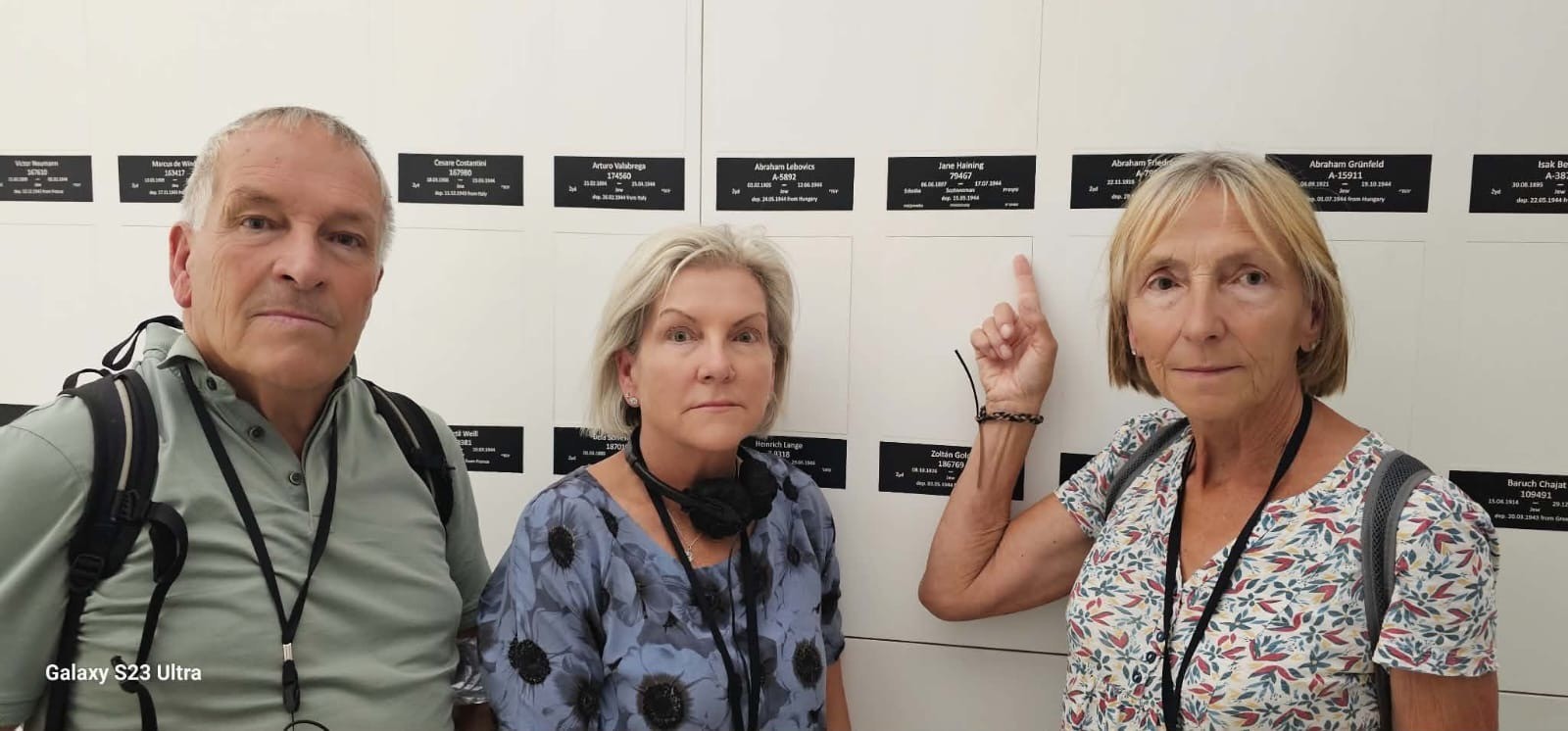 Relatives of Miss Haining visit the plaque