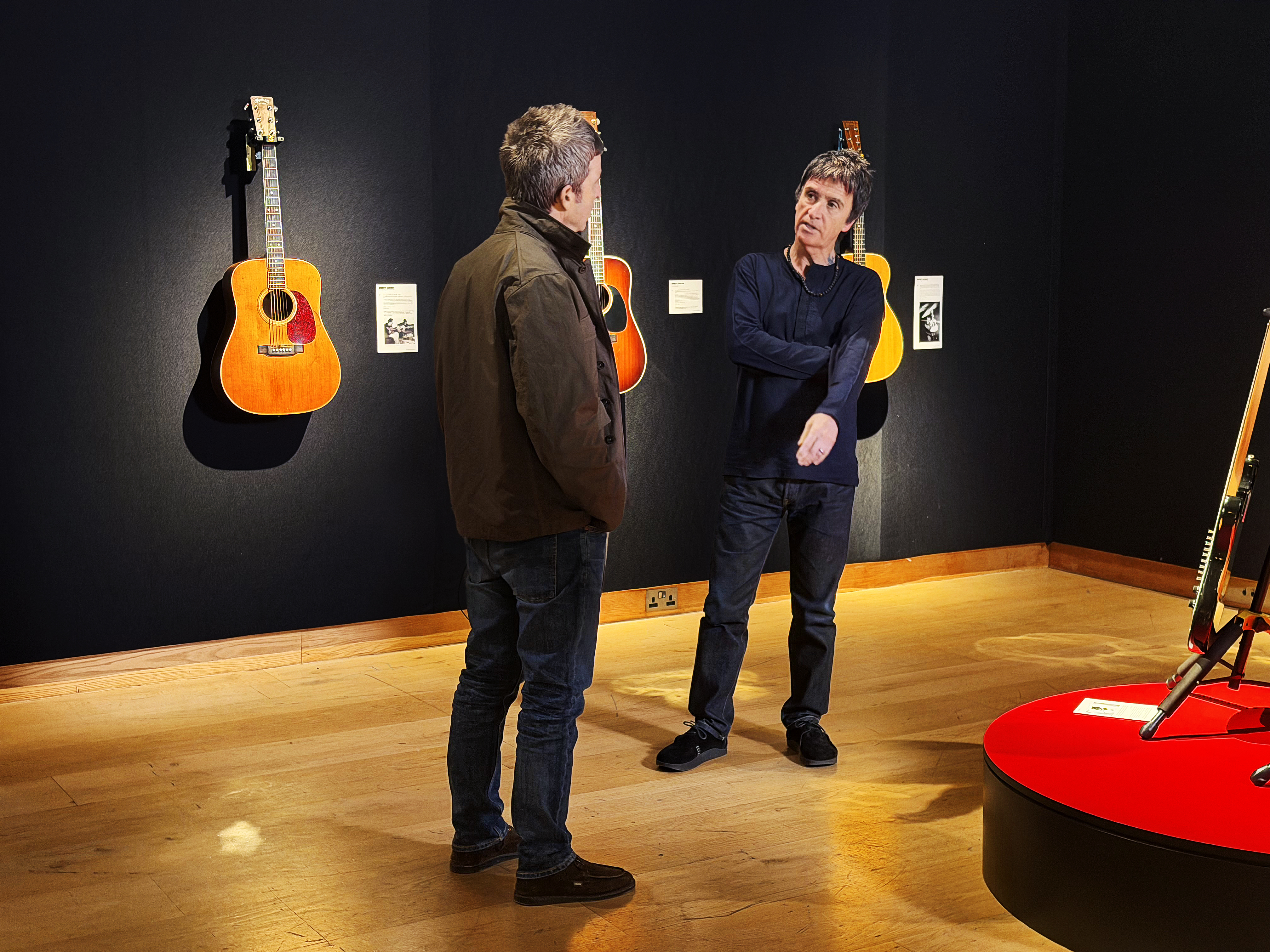 Noel Gallagher and Johnny Marr inspect the collection
