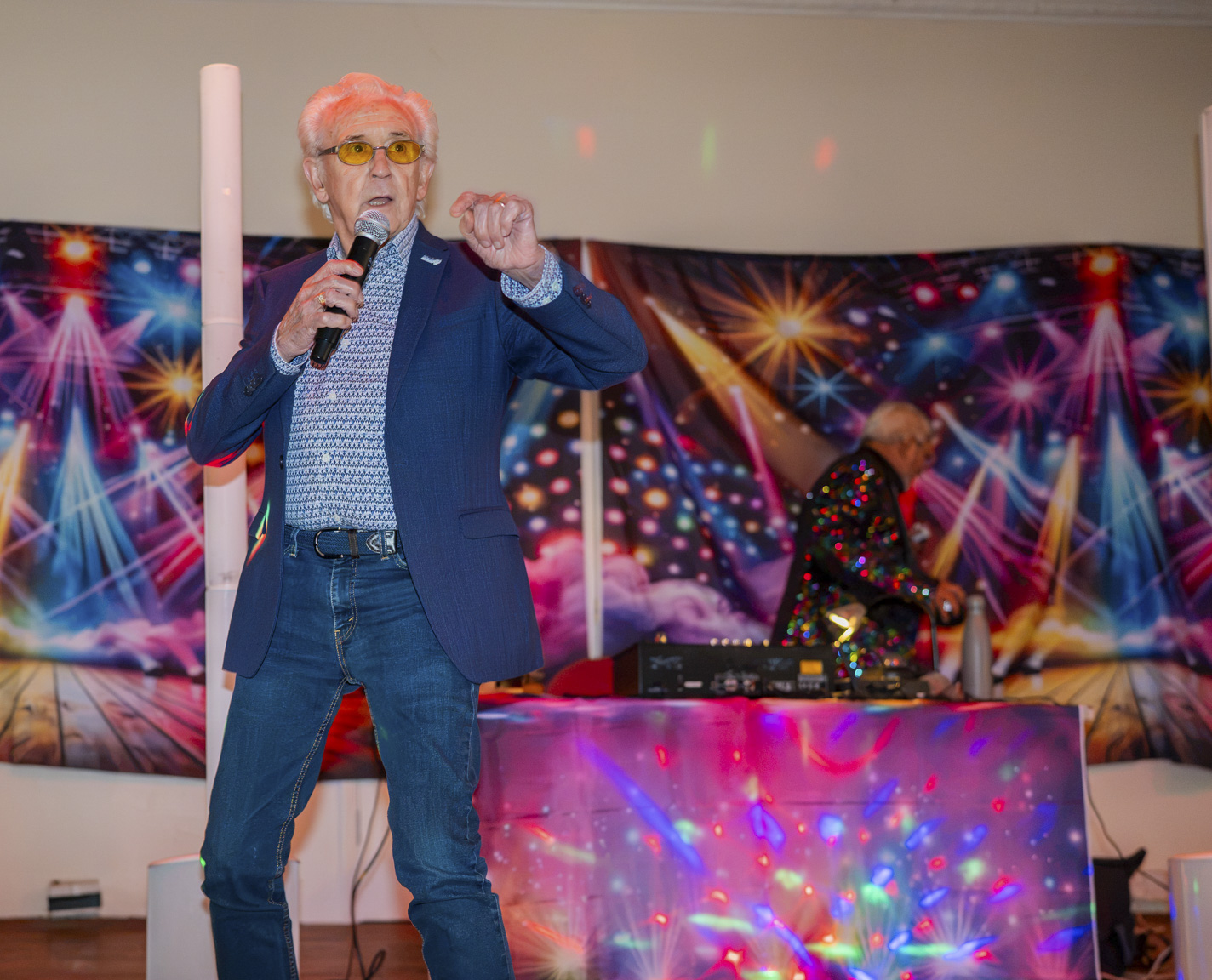 Tony Christie performing at the launch event