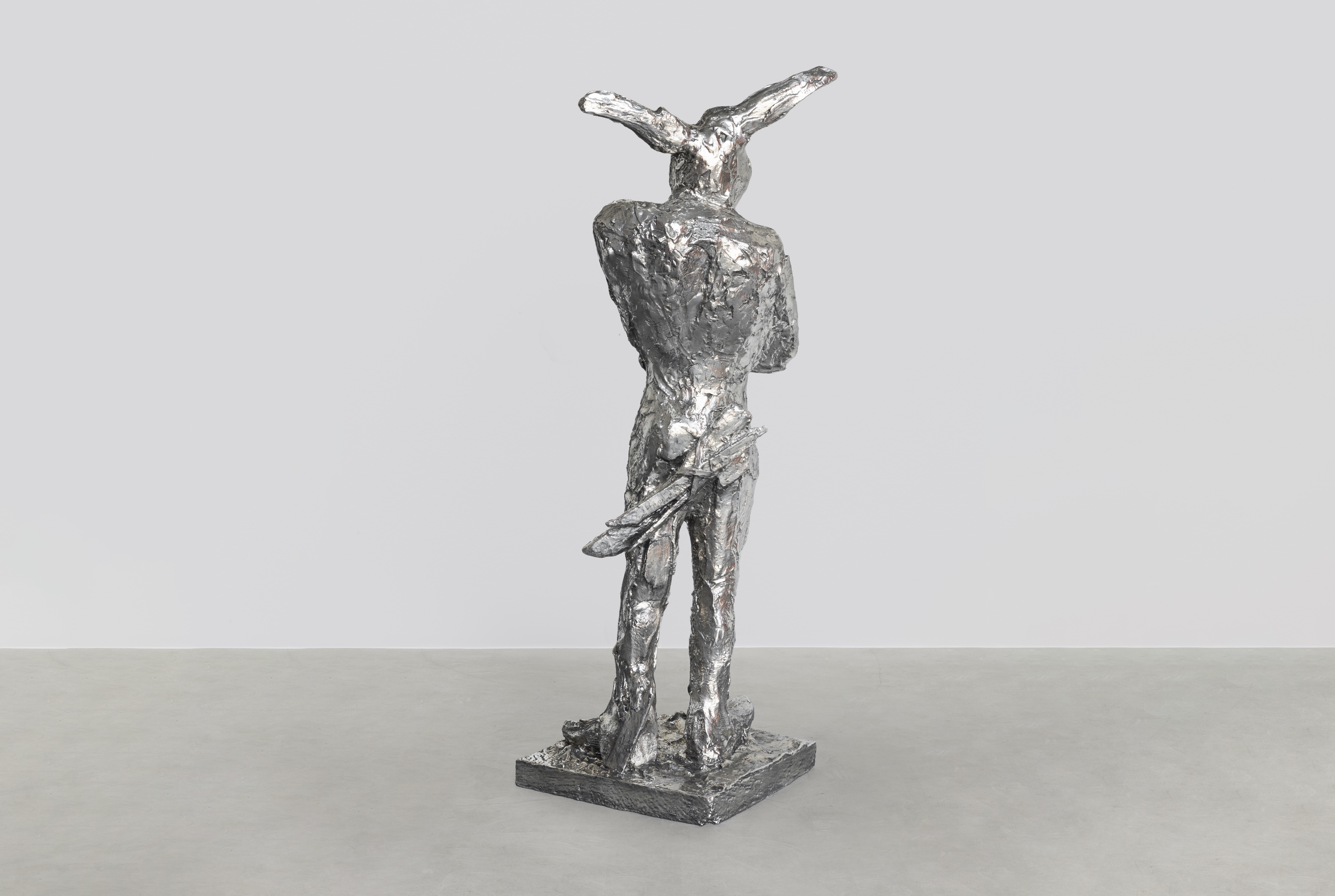 The Bunnyman sculpture from behind