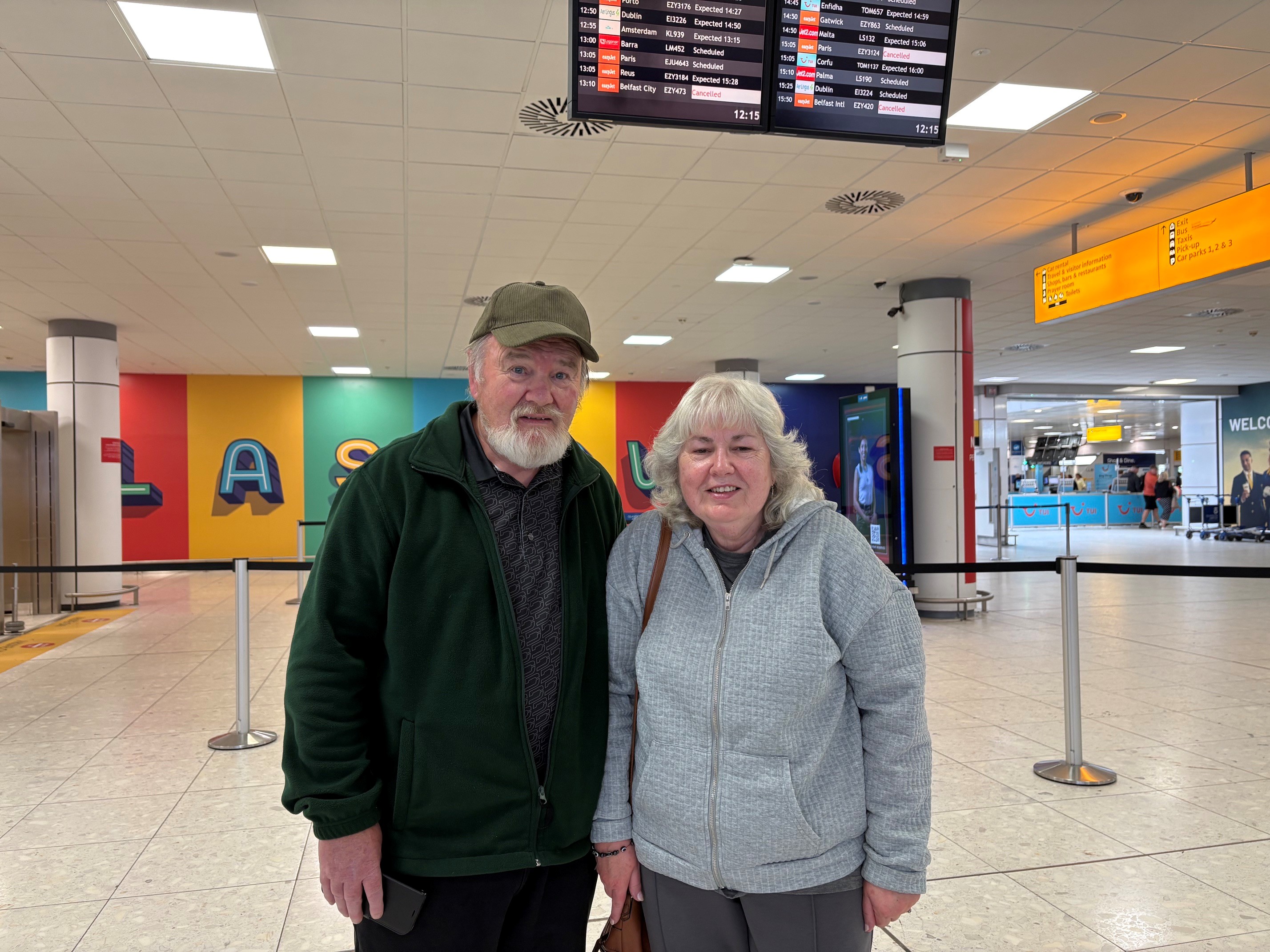 Couple at Glasgow Airport