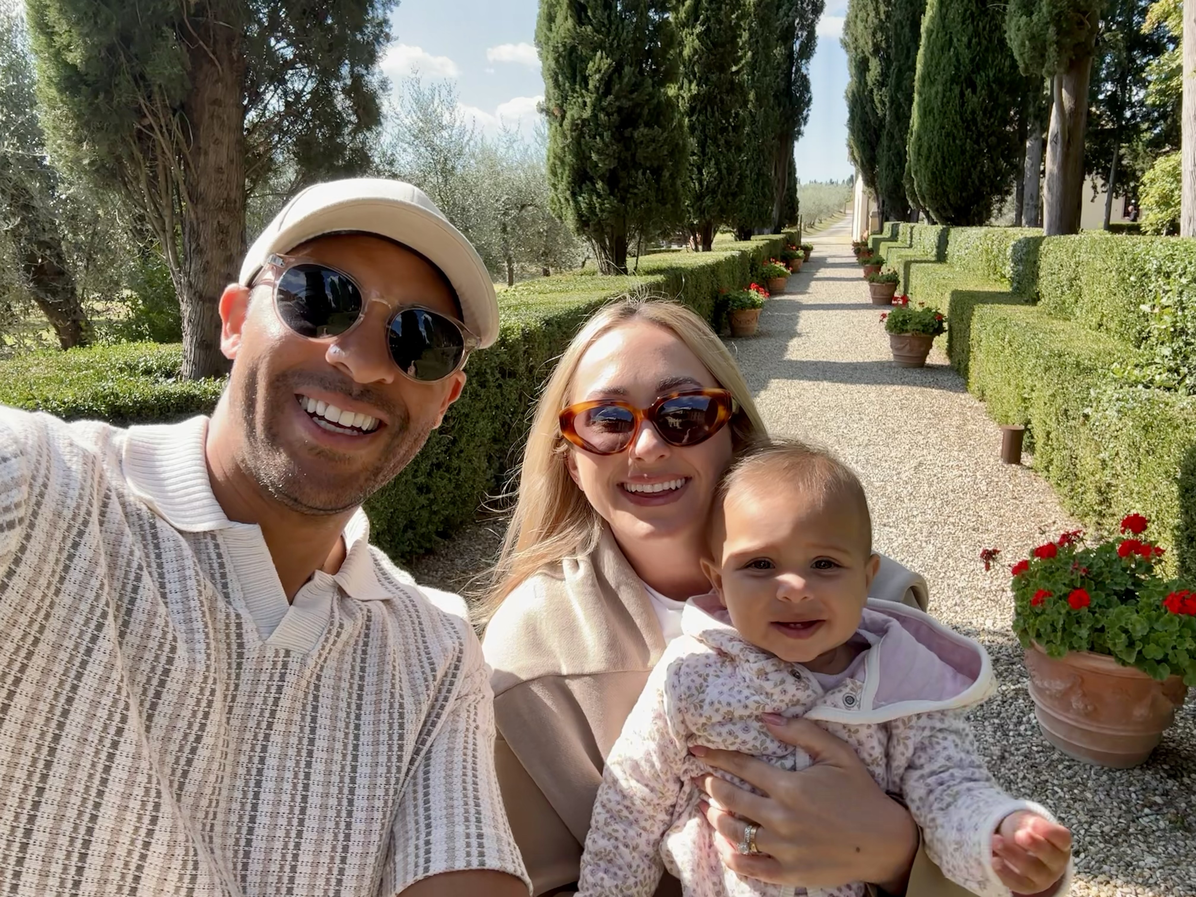 Chris Gordon with his wife and daughter