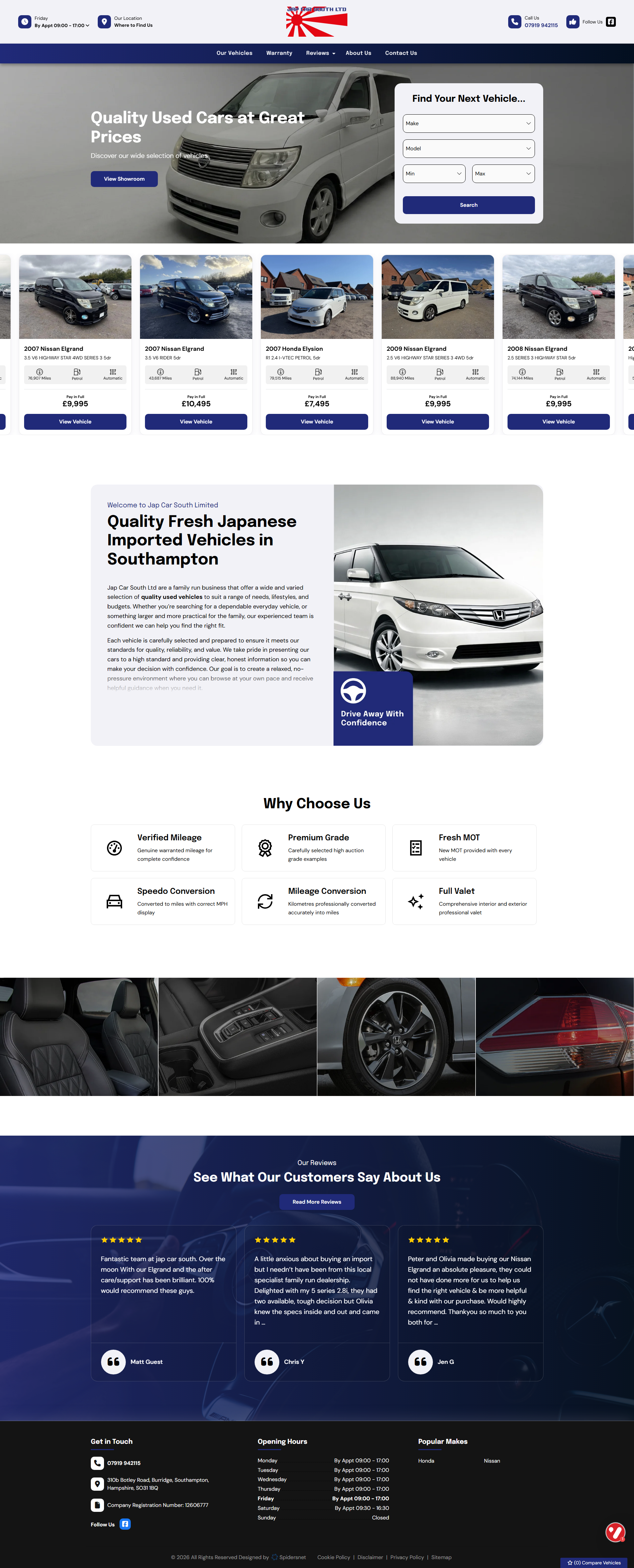 The website for Jap Car South investigated by the ASA