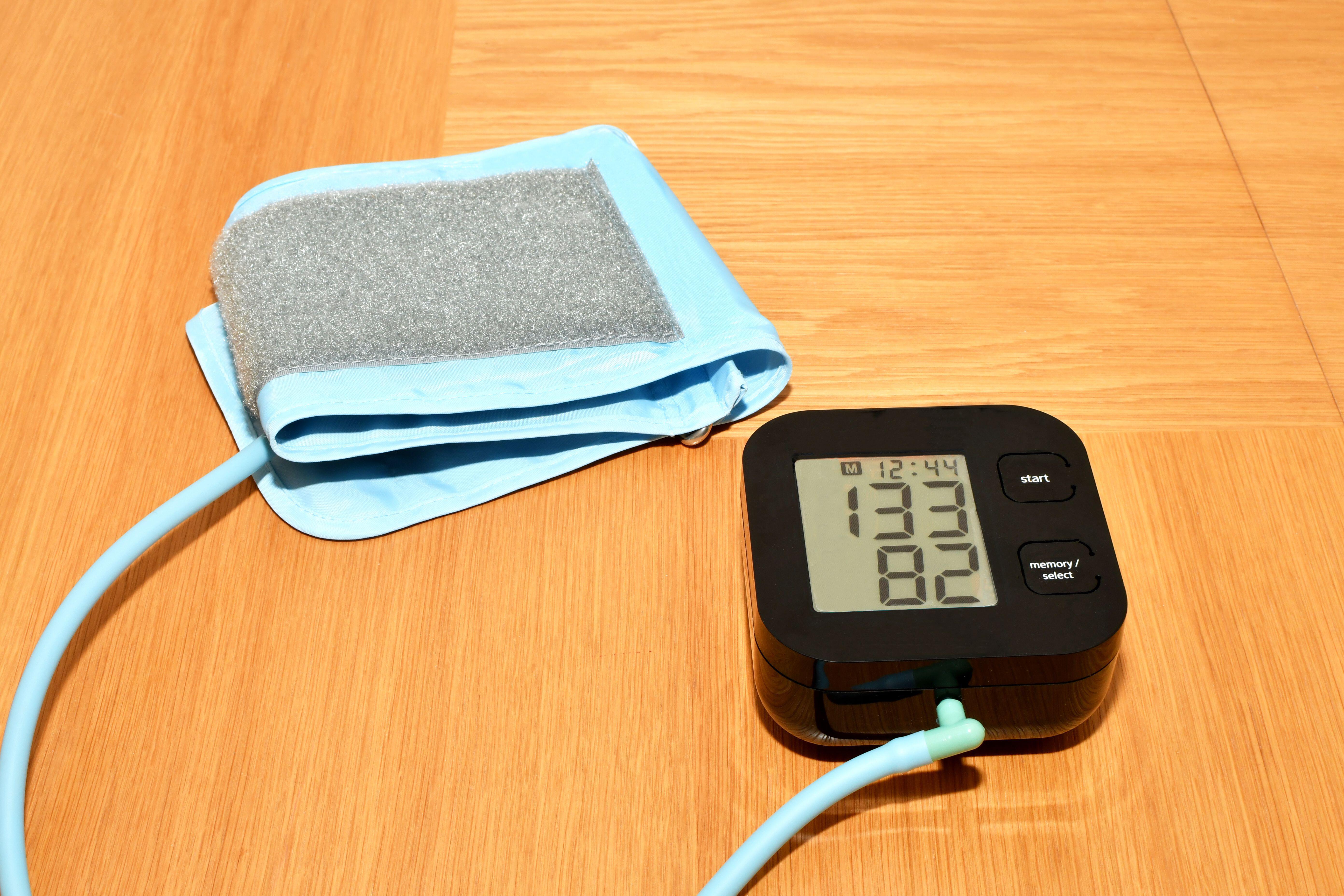 A small portable blood pressure monitor