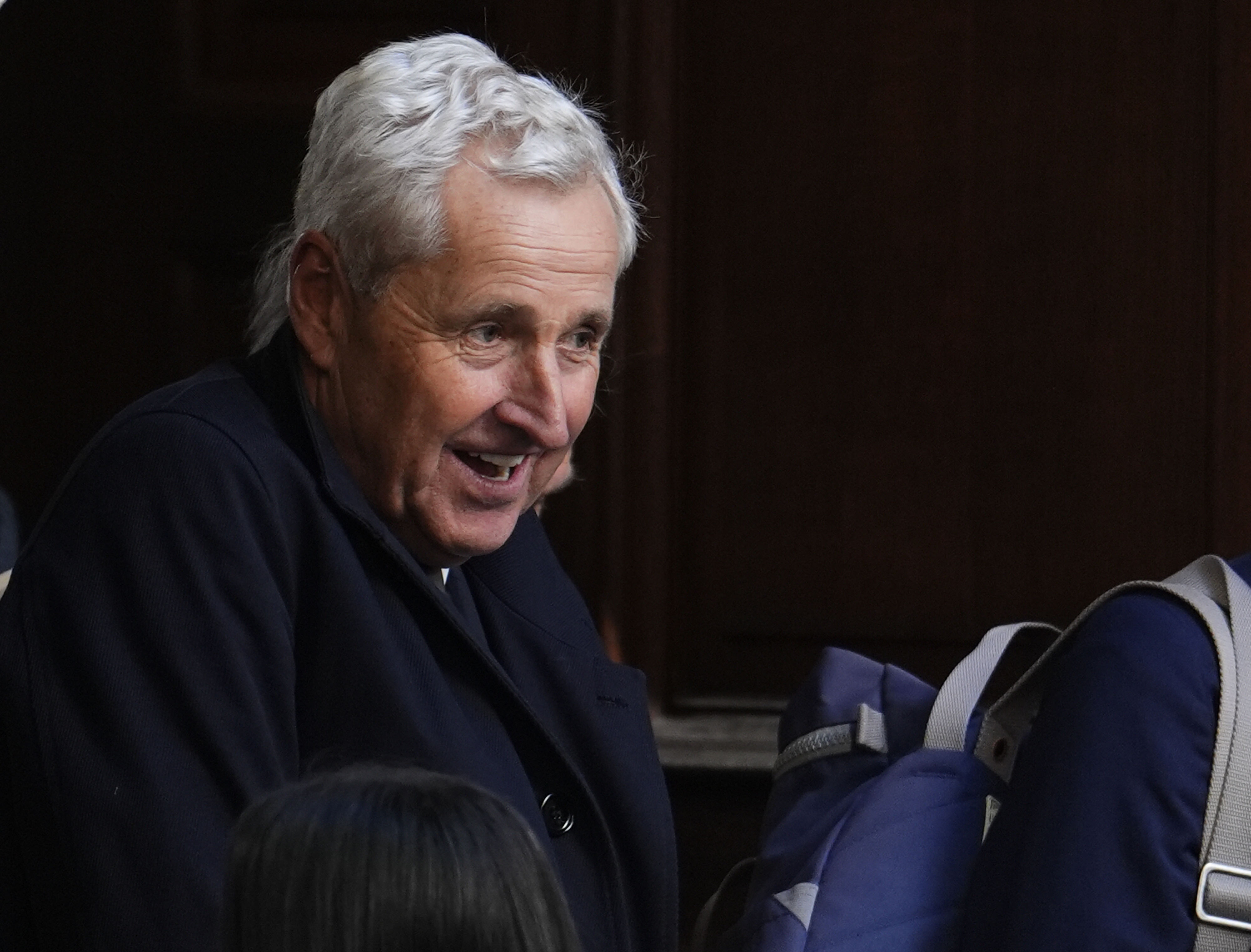 Mark Austin leaves St Bride's Church