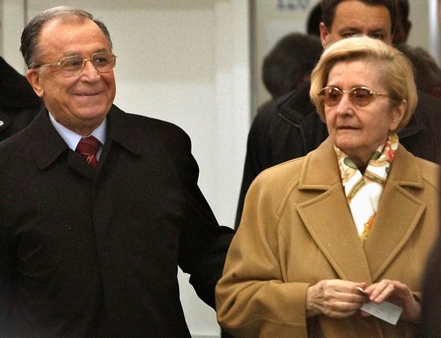 Ion Iliescu and his wife Nina in 2003