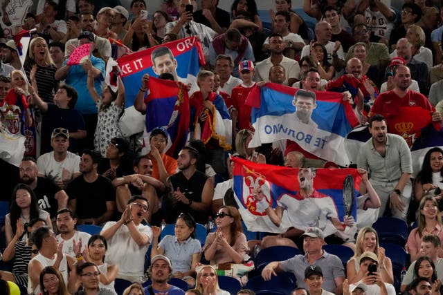 Rod Laver Arena was a sea of Serbian flags