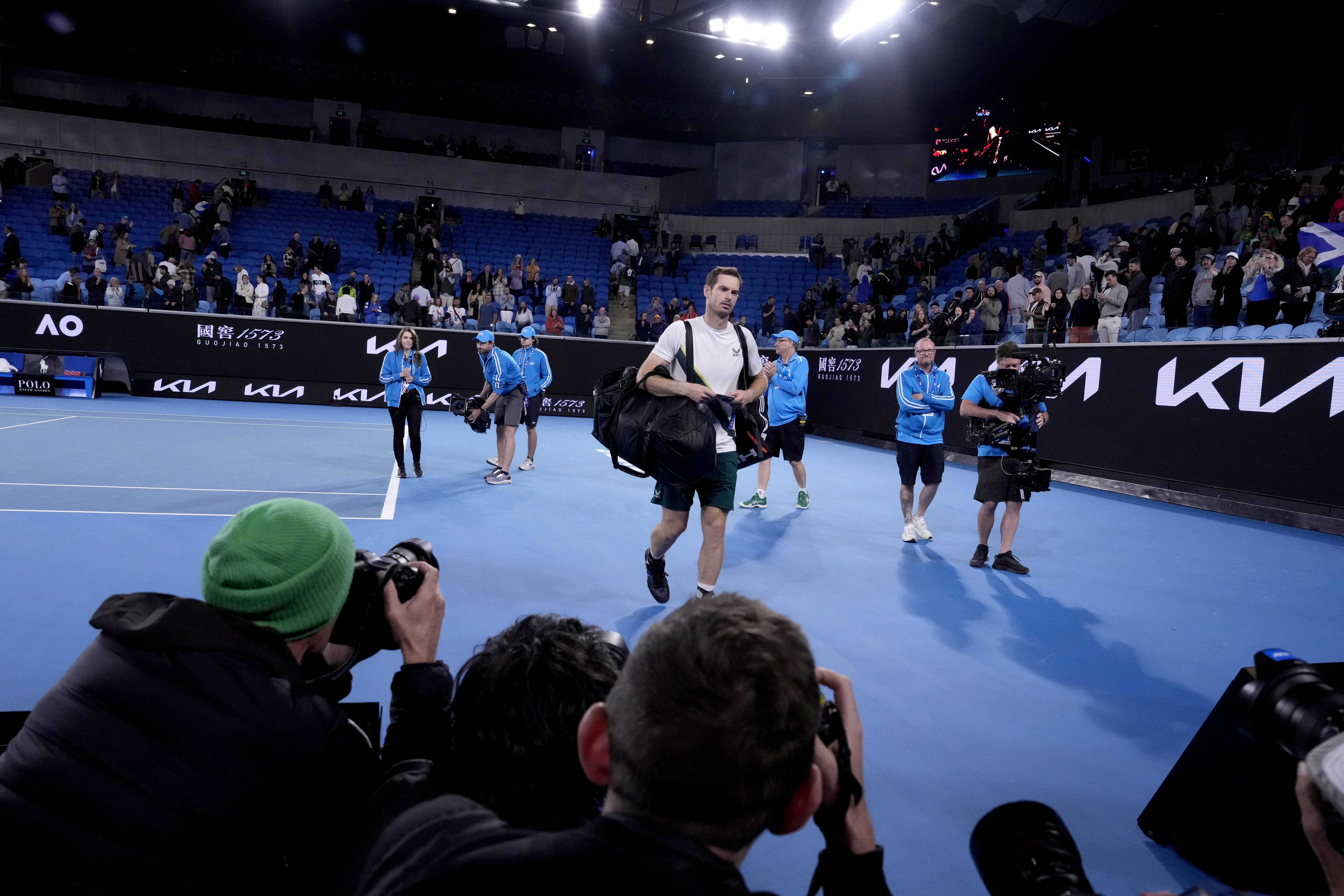 It was past 4am when Murray left the court