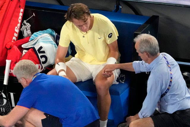 Sebastian Korda had treatment to his right wrist