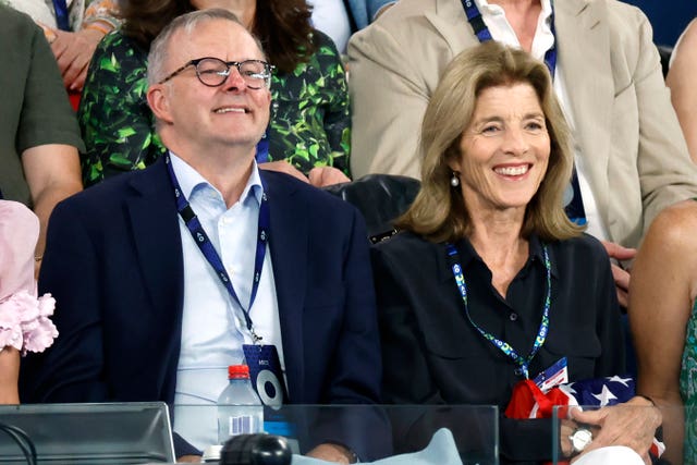 Australian Prime Minister Anthony Albanese, left, was among the crowd
