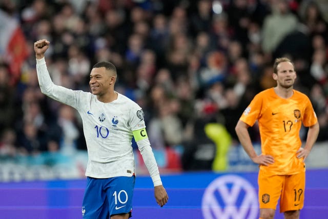 France’s Kylian Mbappe scored twice in Friday night's 4-0 win over the Netherlands