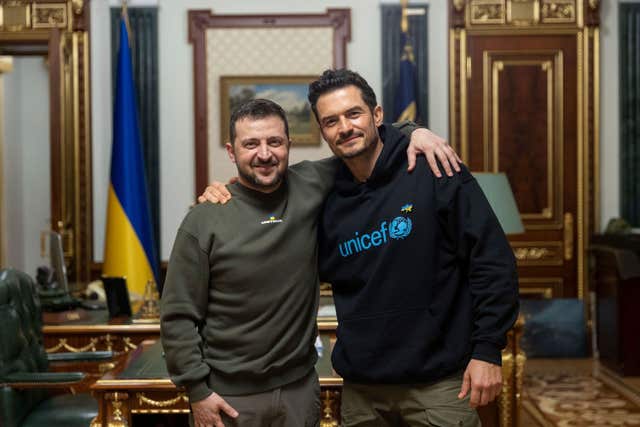 Volodymyr Zelensky and Orlando Bloom