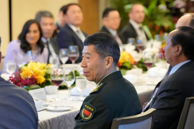 China’s defense minister Li Shangfu, attends the ministerial roundtable session (Vincent THian/AP)