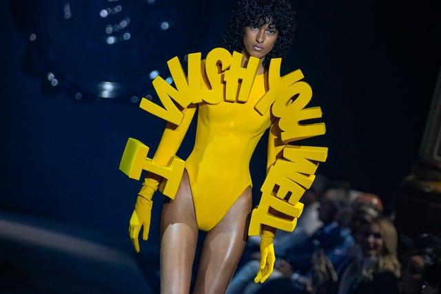 A model wears a creation for the Viktor & Rolf Haute Couture Fall/winter 2023-2024 fashion collection