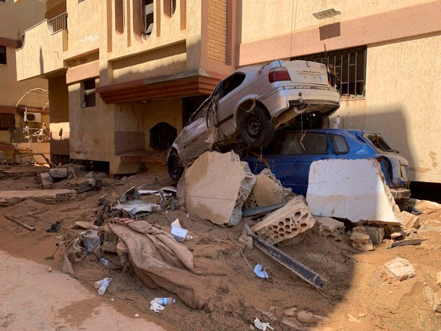 Flooding aftermath is seen in Derna, Libya 