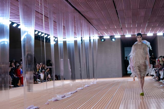 A model wears a creation as part of the Prada women's Spring Summer 2024 collection