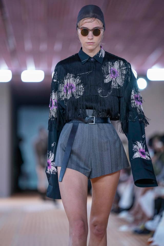 A model wears a creation as part of the Prada women's Spring Summer 2024