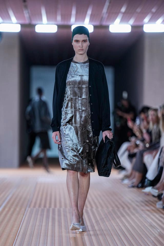 A model wears a creation as part of the Prada women's Spring Summer 2024 collection