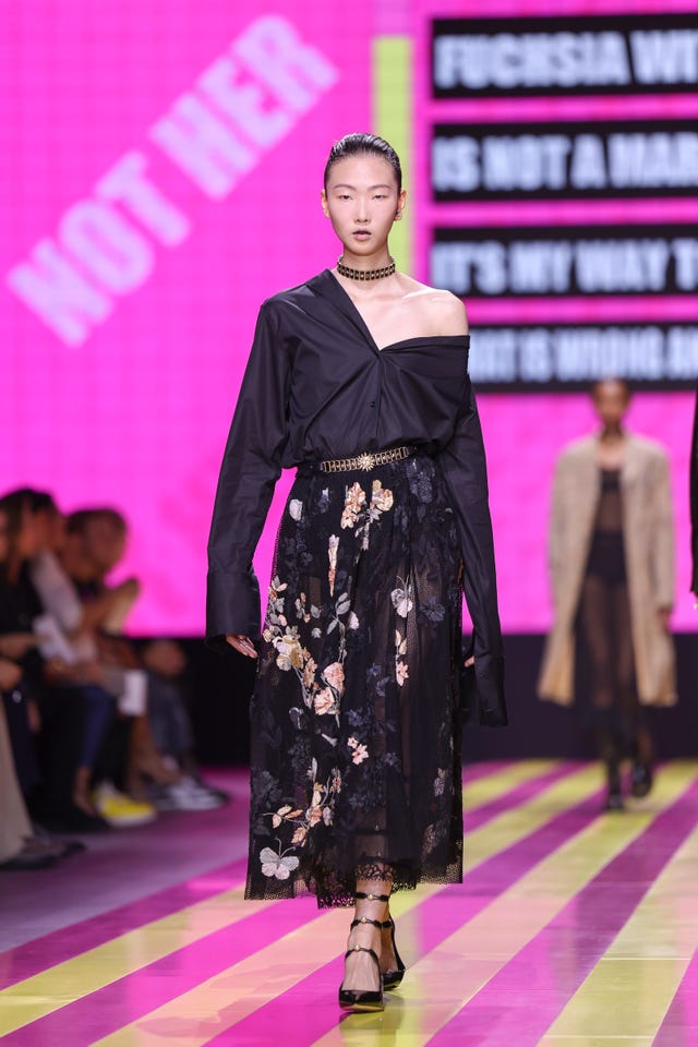 A model wears a creation for the Christian Dior Spring/Summer 2024 womenswear fashion collection presented Tuesday, Sept. 26, 2023 in Paris