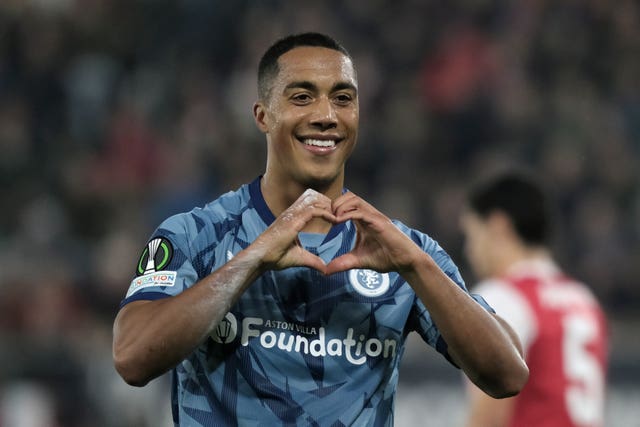 Aston Villa''s Youri Tielemans celebrates