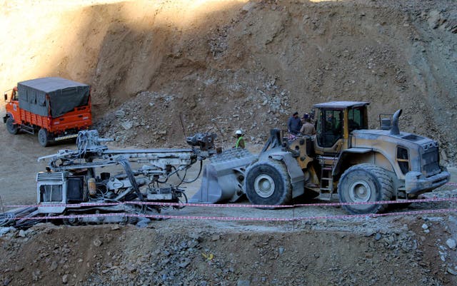Indian tunnel collapse site
