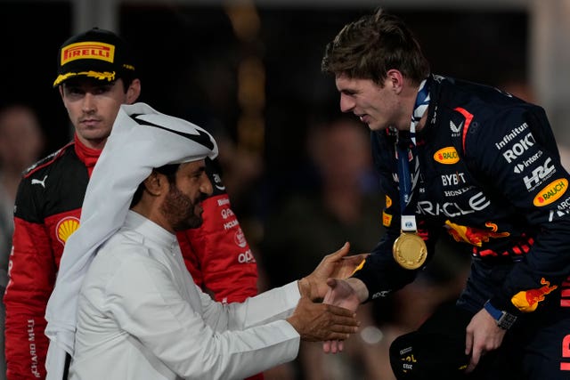 Mohammed Ben Sulayem (left) and Max Verstappen 