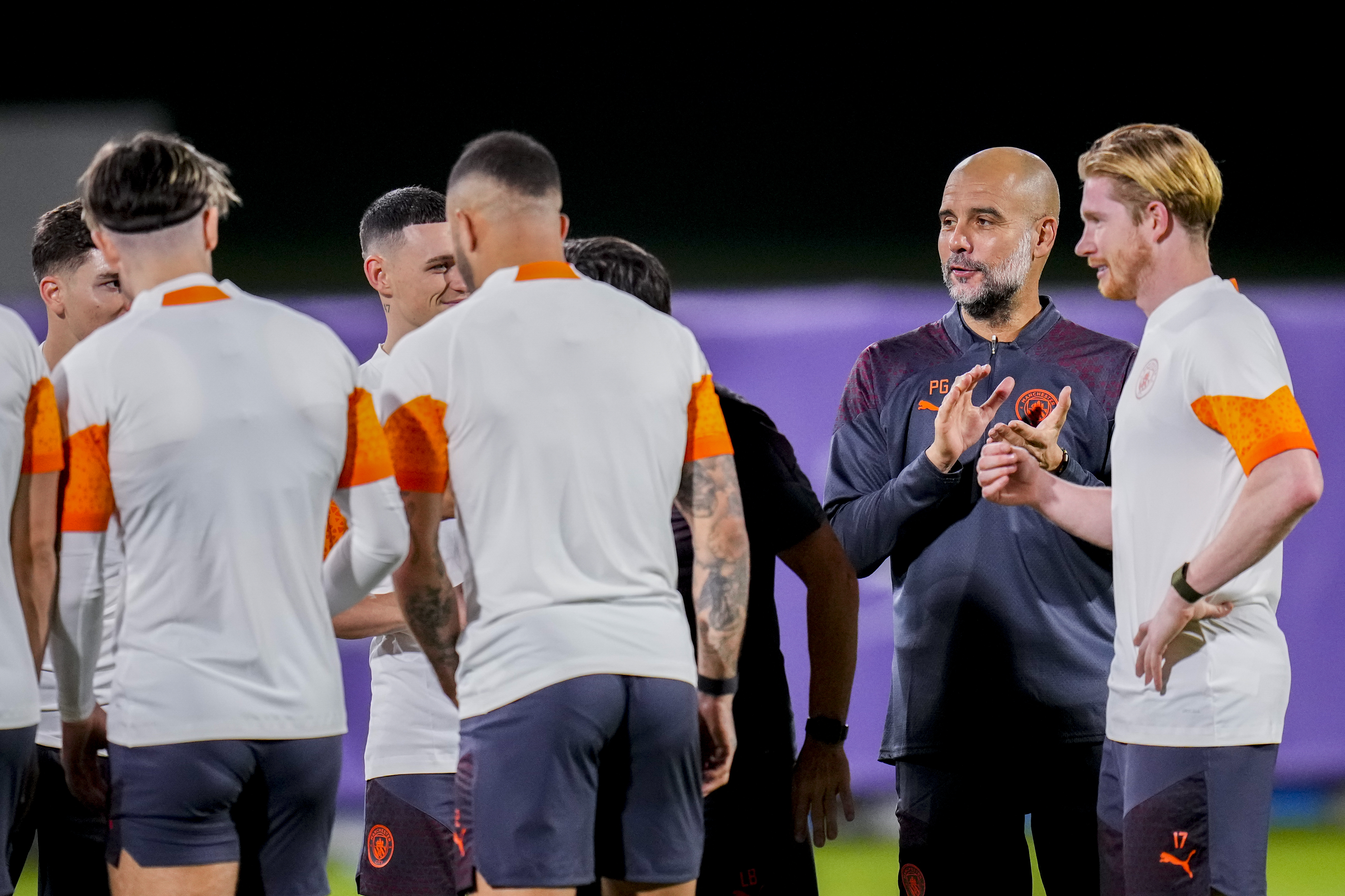 Manchester City train in Jeddah