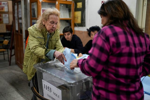 Woman voting