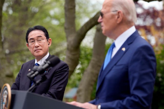 Japanese prime minister Fumio Kishida and US president Joe Biden 