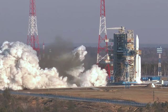 An Angara-A5 rocket lifts off from Vostochny space launch facility 