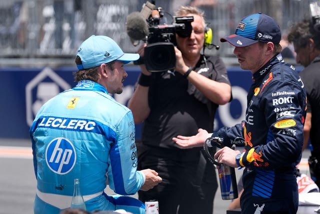 Charles Leclerc will line up behind Max Verstappen on the grid