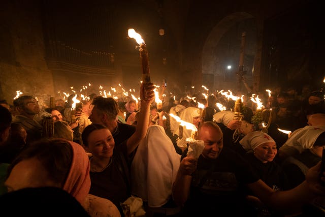 Israel Palestinians Holy Fire