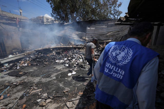 The scene after an Israeli strike on a UNRWA-run school in Gaza