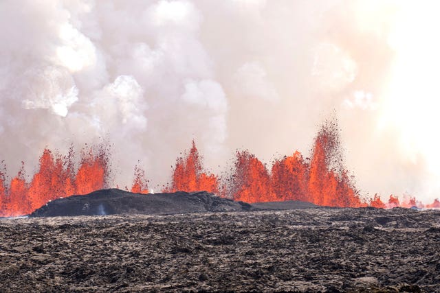 An erupting volcano