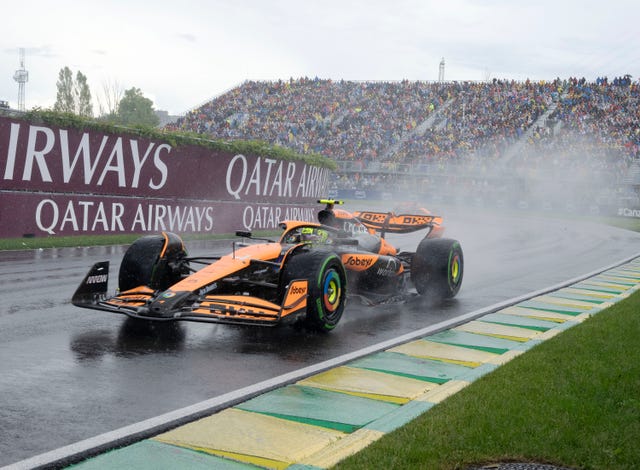Lando Norris showed great pace as the track dried